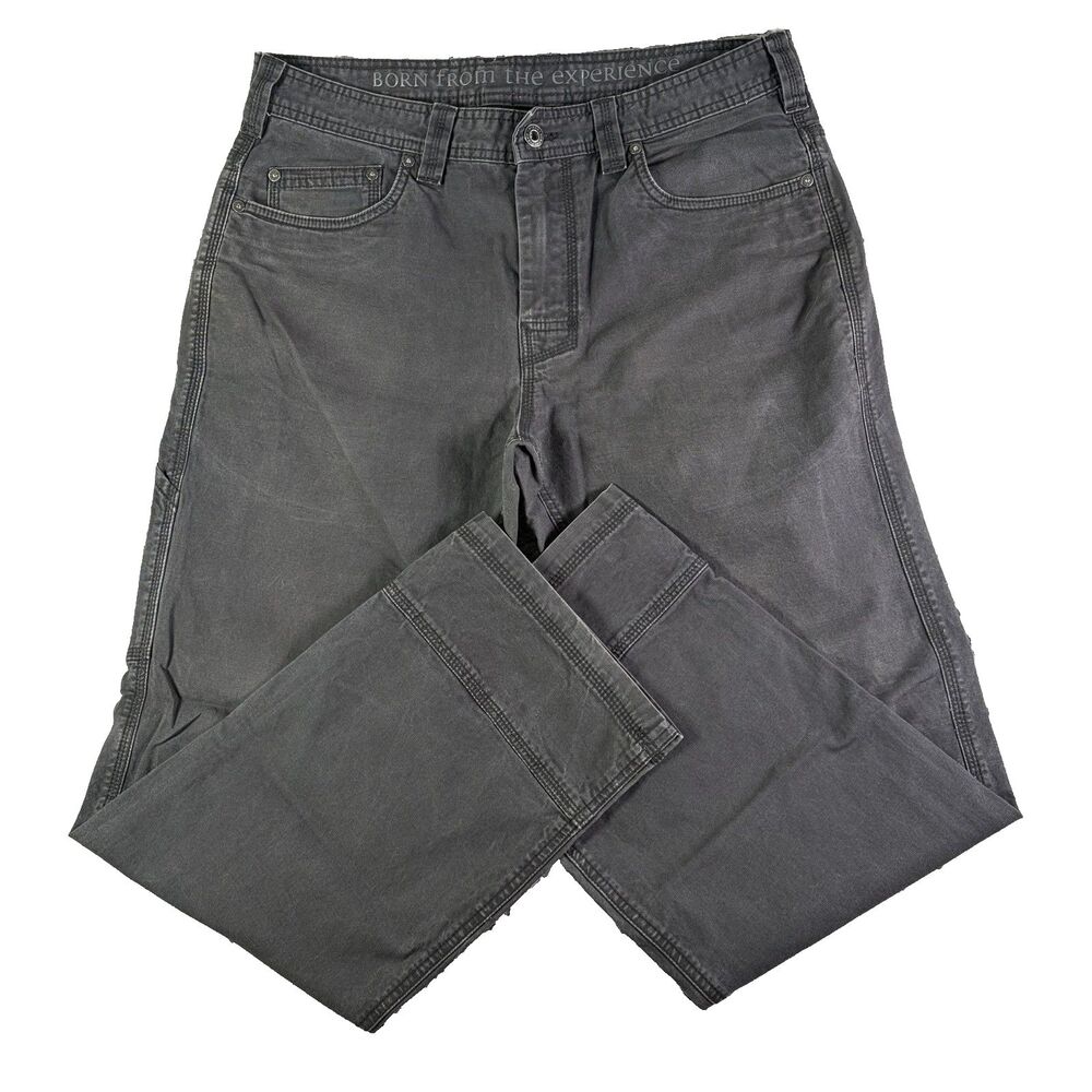Prana Bronson Pants Mens 34x30 Gray Preppy Golf Designer 5 Pock Business Casual